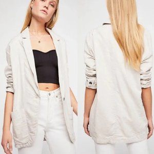 Free People Simply Perfect Linen Oversized Blazer